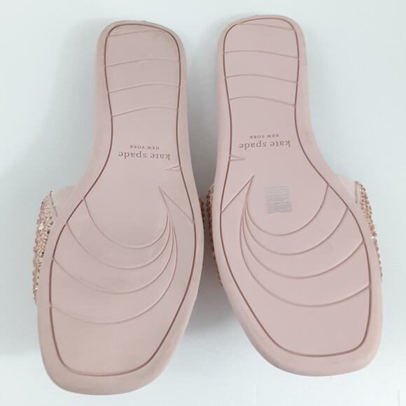 Kate Spade All That Glitters Slide Sandals Blush Pink Rhinestone Womens 9 Y2K - Picture 8 of 8